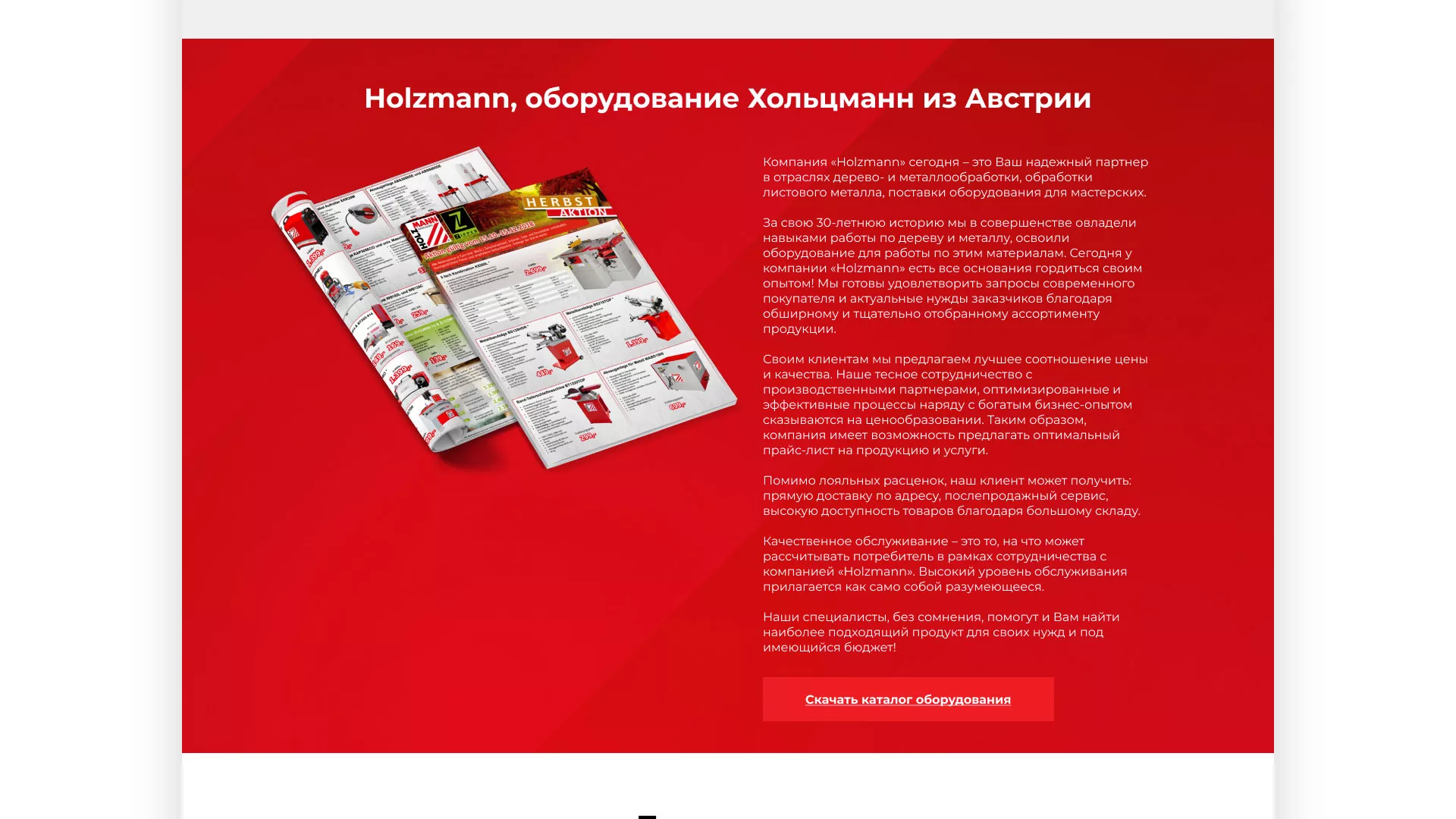 Создание сайта компании «HOLZMANN Maschinen GmbH» в Щёкино