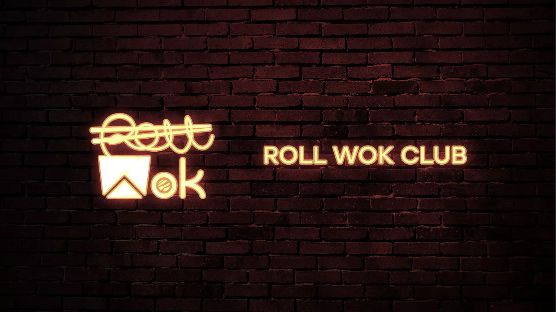Разработка логотипа суши-бара «Roll Wok Club» в Щёкино