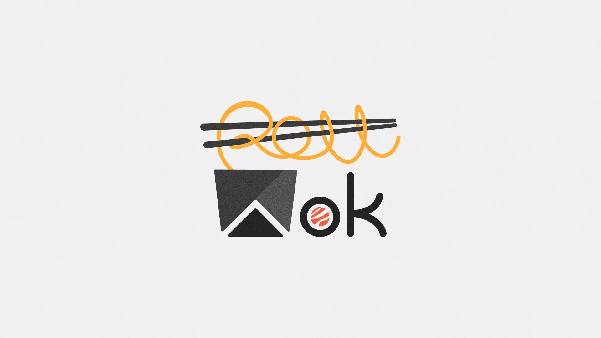 Разработка логотипа суши-бара «Roll Wok Club» в Щёкино