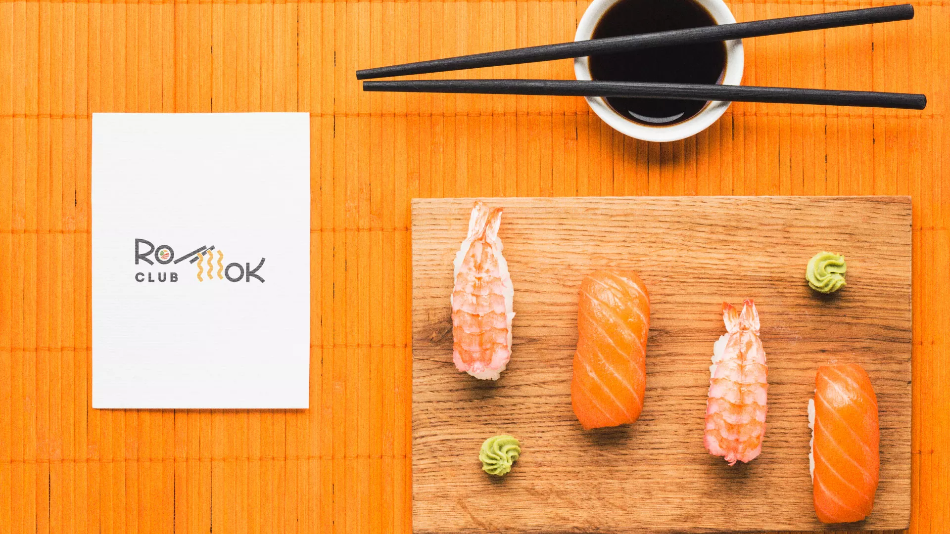 Создание логотипа суши-бара «Roll Wok Club» в Щёкино