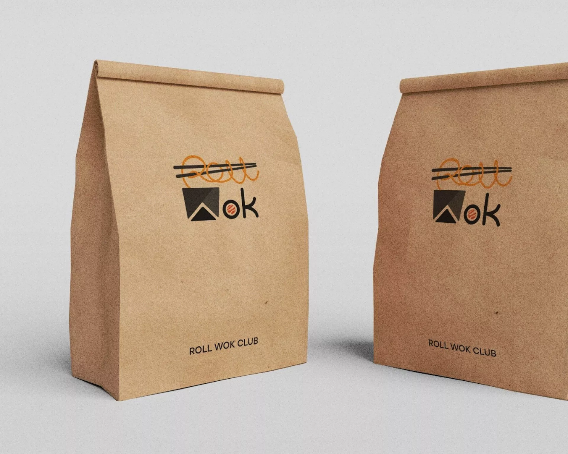 Создание дизайна упаковки суши-бара «Roll Wok Club» в Щёкино